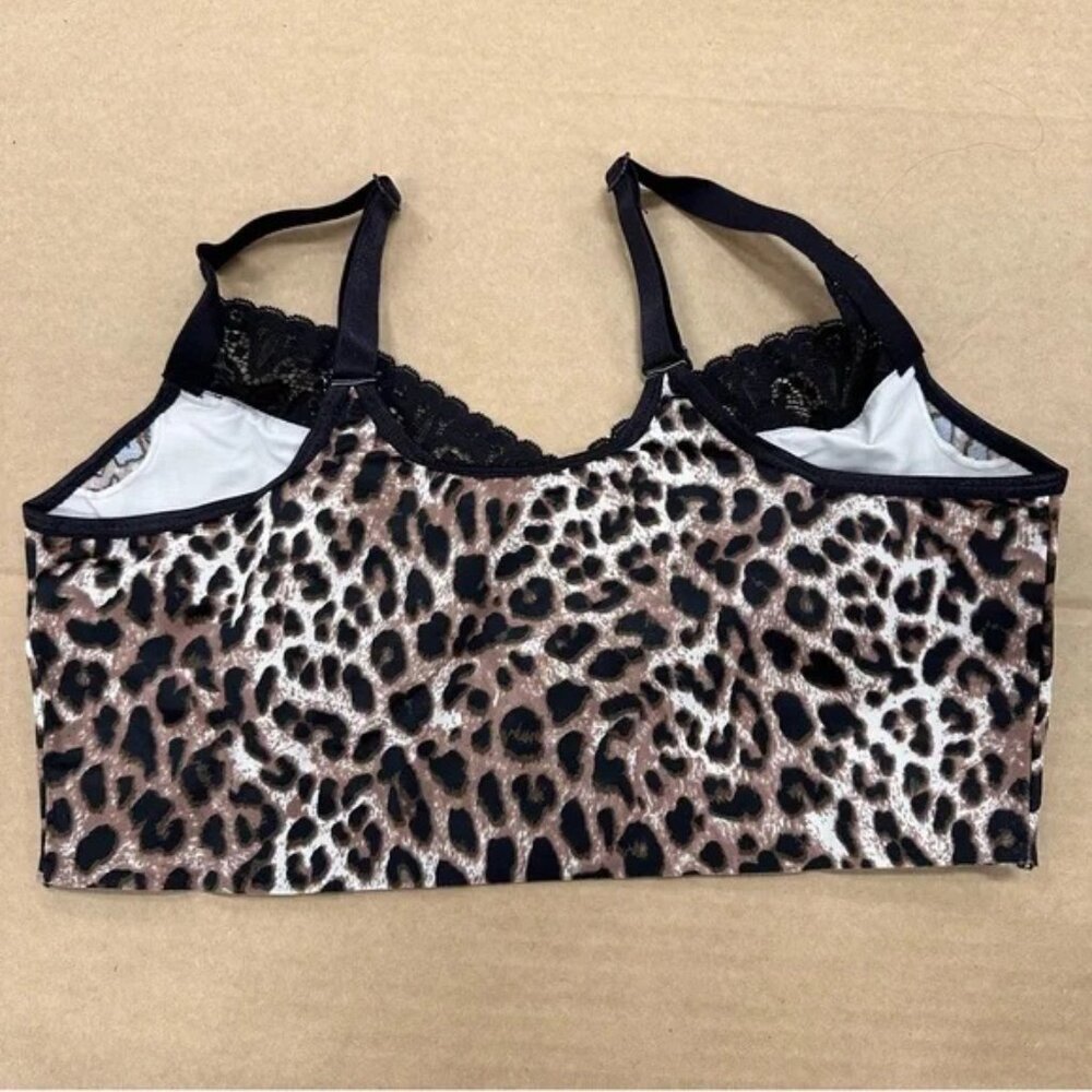 New Ruby Ribbon Leopard Heritage Lace Demiette Bra - Picture 2 of 2